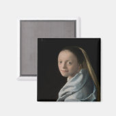Johannes Vermeer - Studie über eine junge Frau Magnet (Vorderseite/Rückseite)
