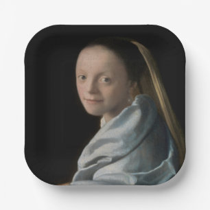 Johannes Vermeer - Studie über eine junge Frau Pappteller