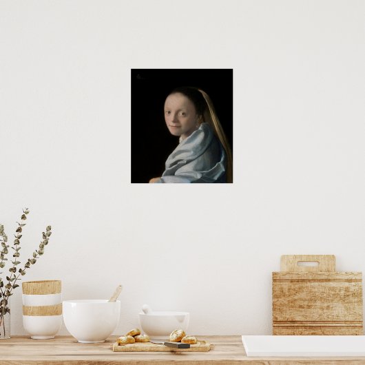 Johannes Vermeer - Studie über eine junge Frau Poster (Küche)
