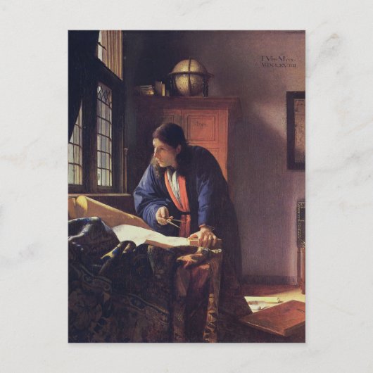 Johannes Vermeer - The Geographer Postcard Postkarte (Vorderseite)