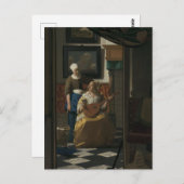 Johannes Vermeer, The Liebe Letter 17th C. Fine Ar Postkarte (Vorne/Hinten)