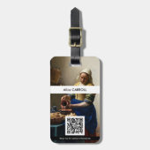 Johannes Vermeer - The Milkmaid - QR-Code Gepäckanhänger (Vorderseite vertikal)
