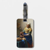 Johannes Vermeer - The Milkmaid - QR-Code Gepäckanhänger (Rückseite vertikal)