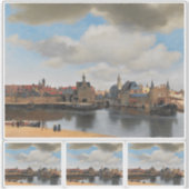 Johannes Vermeer, van Deft, View of Delft Aufkleber (Vorderseite)