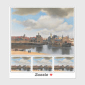 Johannes Vermeer, van Deft, View of Delft Aufkleber (Blatt)