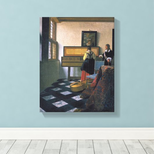 Johannes Vermeer, van Delft, The Music Lesson Leinwanddruck (Insitu (Holzboden))