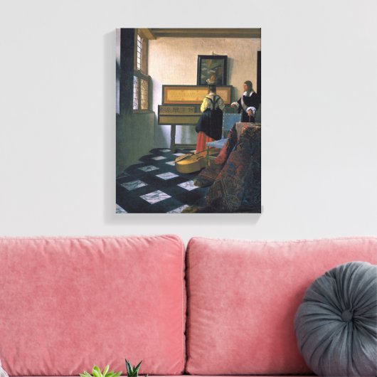 Johannes Vermeer, van Delft, The Music Lesson Leinwanddruck (Insitu (Wohnzimmer))