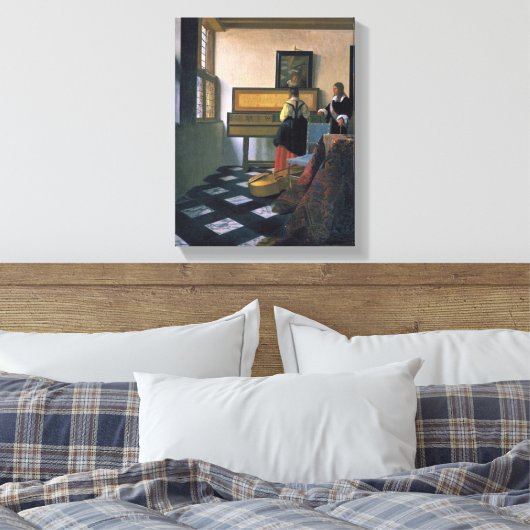 Johannes Vermeer, van Delft, The Music Lesson Leinwanddruck (Insitu (Schlafzimmer))