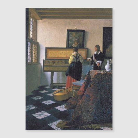 Johannes Vermeer, van Delft, The Music Lesson Magneteinladung (Vorderseite)