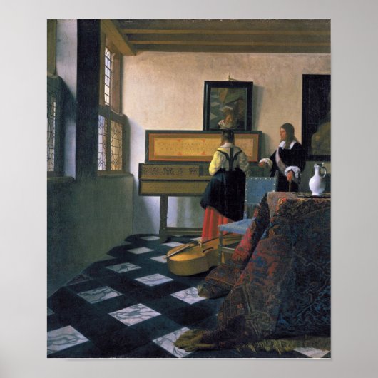Johannes Vermeer, van Delft, The Music Lesson Poster (Vorne)