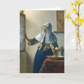 Johannes Vermeer Young Woman mit Wasserpitcher Karte (Gelbe Blume)