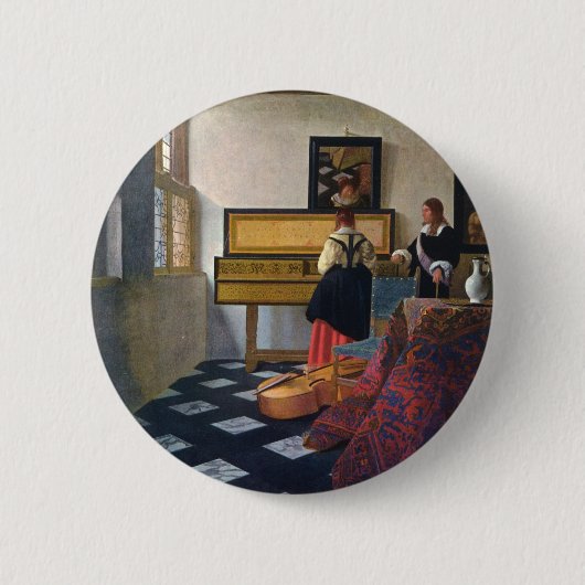 Johannes Vermeers Musikunterricht (ca. 1663) Button (Vorderseite)