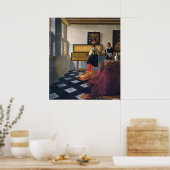 Johannes Vermeers Musikunterricht (ca. 1663) Poster (Küche)