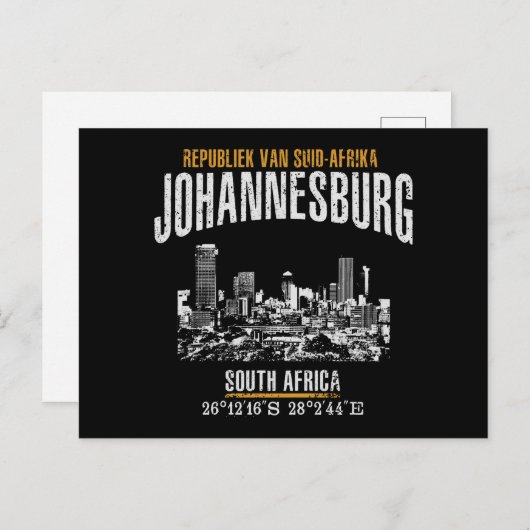 Johannesburg Postkarte (Vorne/Hinten)