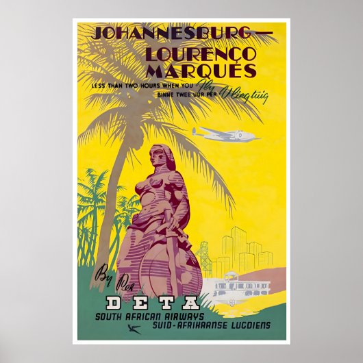 Johannesburg Reiseplakat Südafrika Kunst Poster (Vorne)