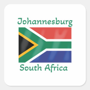 Johannesburg-Südafrika-Flagge Quadratischer Aufkleber