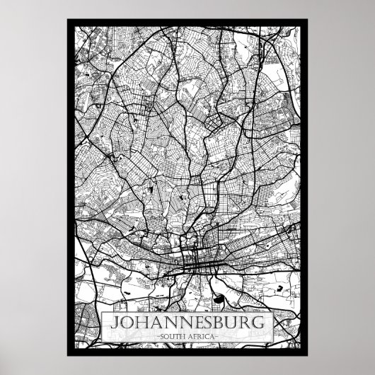 Johannesburg Südafrika Karte Poster (Vorne)