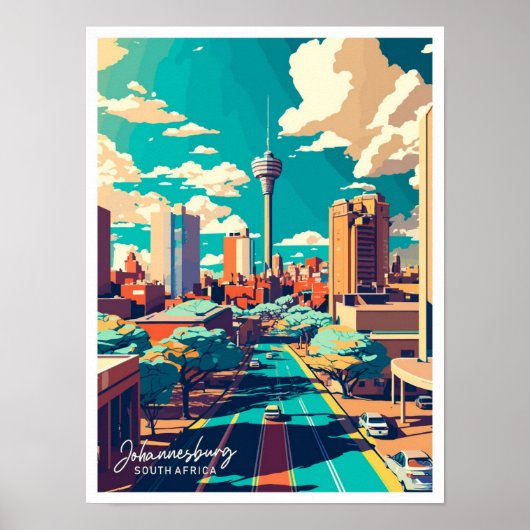 Johannesburg Südafrika Reiseanschauung Poster (Vorne)