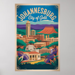 Johannesburg Südafrika Retro-Reiseposter Poster