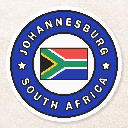 Johannesburg Südafrika Runder Pappuntersetzer (Vorderseite)