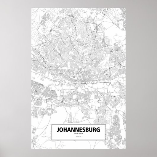 Johannesburg, Südafrika (schwarz auf weiß) Poster (Vorne)