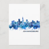 Johannesburg Südafrika Skyline Blue Einladungspostkarte (Vorderseite)