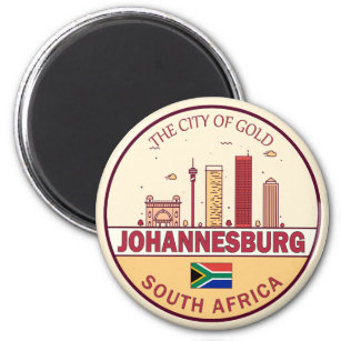 Johannesburg Südafrika Skyline Emblem Magnet