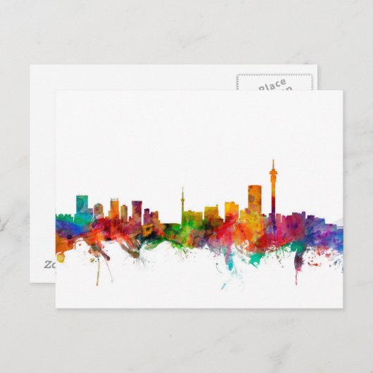 Johannesburg Südafrika Skyline Postkarte (Vorne/Hinten)