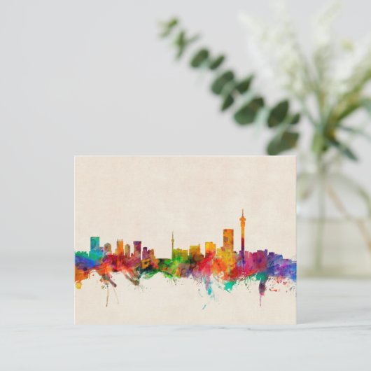Johannesburg Südafrika Skyline Postkarte (Stehend Vorderseite)