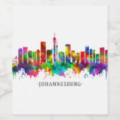Johannesburg Südafrika Skyline Weinetikett (Einzelnes Label)