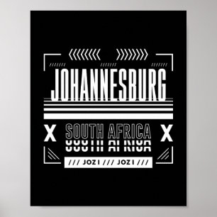 Johannesburg Südafrika Urban Typografie Grafik Poster
