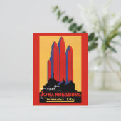 Johannesburg Vintage Travel Poster restauriert Postkarte (Stehend Vorderseite)