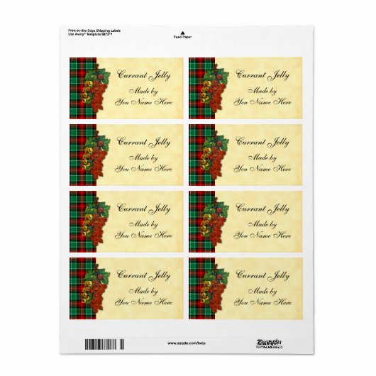 Johannisbeeren Karierte Rezeptorenschilder (Vorne)