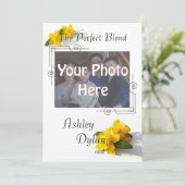 Johanniskraut gemischte Familien-Foto-Hochzeit Einladung (Stehend Vorderseite)