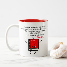John3:16-Für Gott so liebte die Welt, die er gab Zweifarbige Tasse