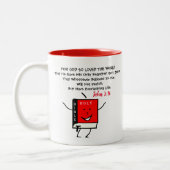 John3:16-Für Gott so liebte die Welt, die er gab Zweifarbige Tasse (Links)