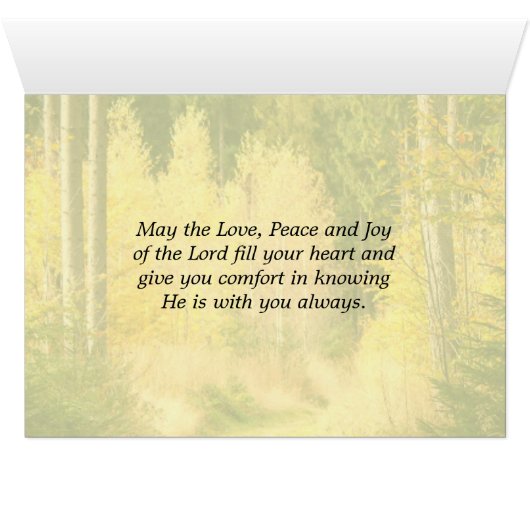 John 10 10 Bibel Verse, Fall Forest Path.Card (Innenansicht Horizontal (Unten))