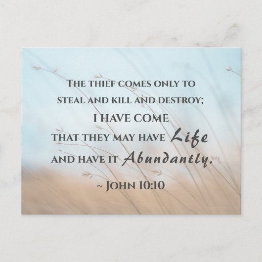 John 10:10 Ich bin gekommen, dass sie Leben haben  Postkarte (Vorderseite)