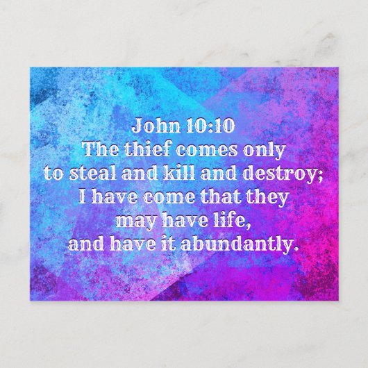 John 10:10 Ich bin gekommen, dass sie Leben haben  Postkarte (Vorderseite)