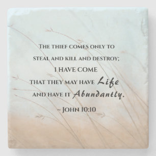 John 10:10 Ich bin gekommen, dass sie Leben haben  Steinuntersetzer
