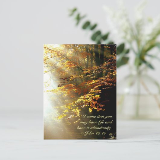 John 10 10 Ich kam, dass du Leben reichlich hast Postkarte (Stehend Vorderseite)