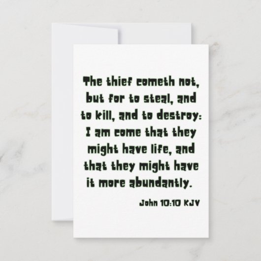 John 10:10 KJV Bible Scripture Gruß Karte (Vorderseite)