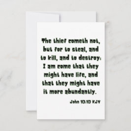 John 10:10 KJV Bible Scripture Gruß Karte