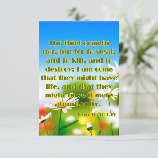 John 10:10 KJV Bible Scripture Pic Begrüßung Karte (Stehend Vorderseite)