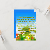 John 10:10 KJV Bible Scripture Pic Begrüßung Karte (Vorderseite/Rückseite Beispiel)