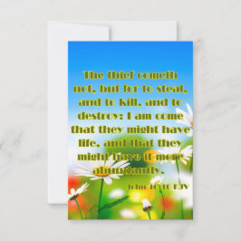 John 10:10 KJV Bible Scripture Pic Begrüßung Karte