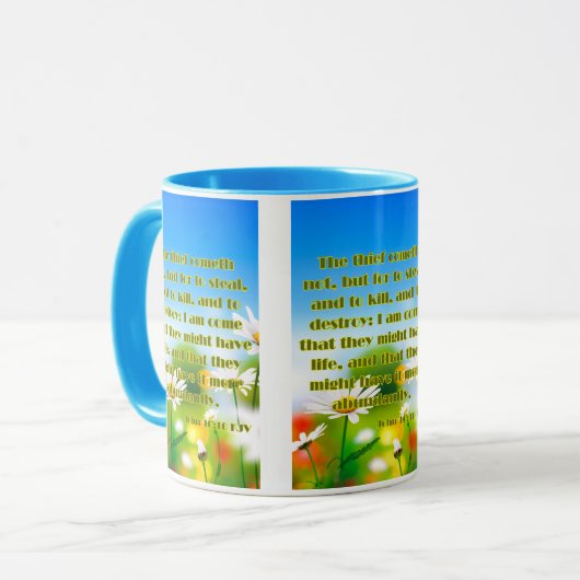 John 10:10 KJV Bible Scripture Pic Two-Tone Tasse (Vorderseite Links)