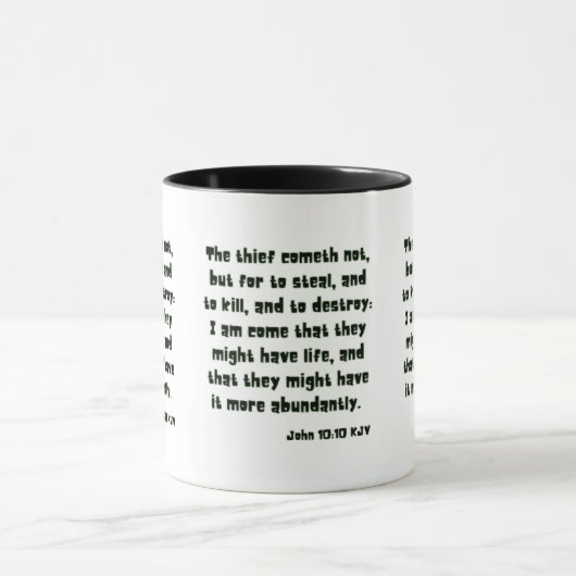 John 10:10 KJV Bible Scripture Two-Tone Tasse (Zentrum)