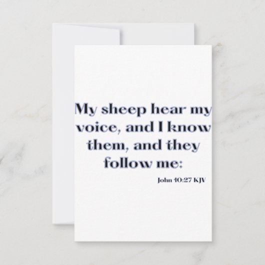 John 10:27 KJV Bible Scripture Flat Greeting Card Karte (Vorderseite)