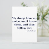 John 10:27 KJV Bible Scripture Flat Greeting Card Karte (Stehend Vorderseite)